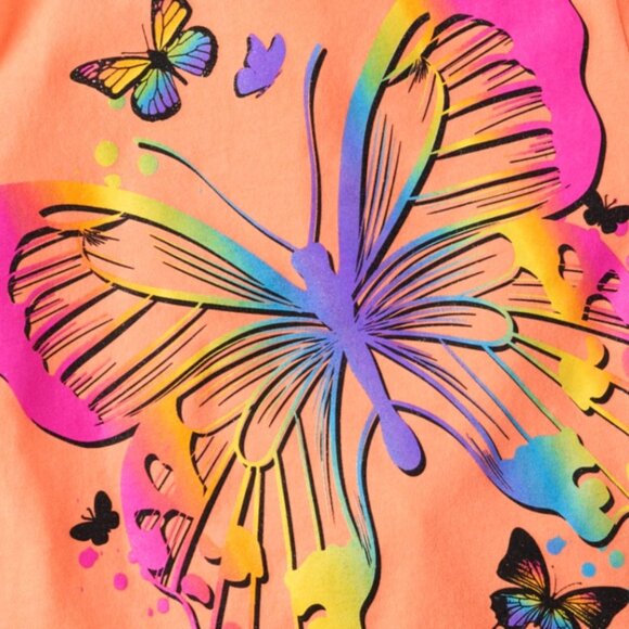 The Children's Place Girls Rainbow Butterfly Graphic T-Shirt Size L ( 10/12) - Picture 2 of 2
